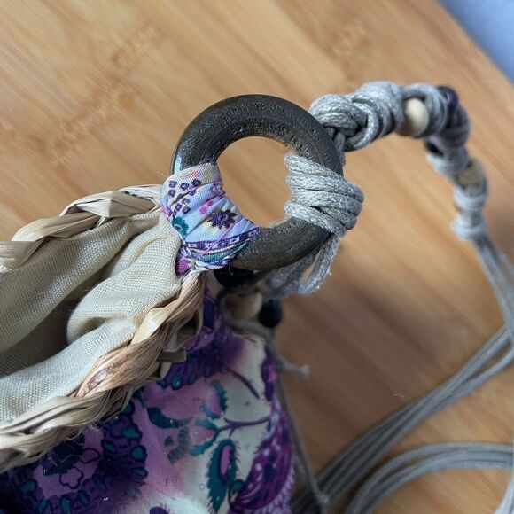 Sun n’ Sand Layered Ruffle Purple Floral & Paisley Mini Boho Crossbody Bag - Picture 15 of 16